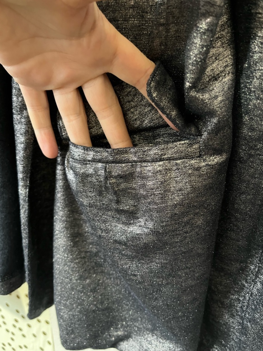 Majestic Filatures Silver Metallic Open Front Linen Blend Cardigan size 4/Large - Picture 6 of 11